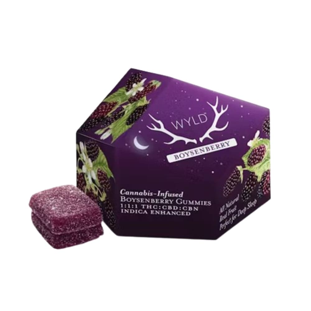 Boysenberry 1:1:1 CBD:CBN + Indica Enhanced Gummies | 100mg THC:CBD:CBN